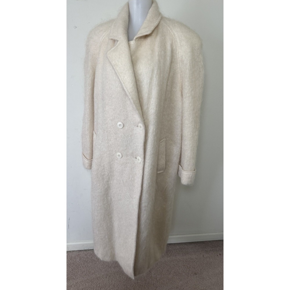 VTG Jacobson's Mohair Coat Long Lined Womens Size XL/2XL? Cream USA Made - Picture 7 of 10